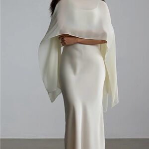 Sunfere Elena Spaghetti Strap Maxi Dress With Cape Blouse